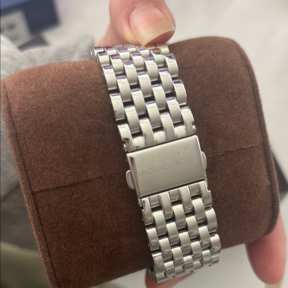 Michael Kors Silver Chronograph Watch with Crystal Bezel - Picture 4 of 4